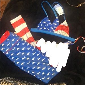 Reversible Pelagic bikini TOP and leggings ONLY